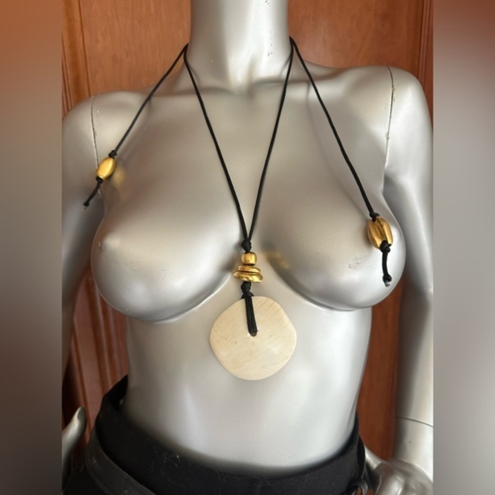 Vintage Robert Lee Morris RLM Bone & Gold Necklace
